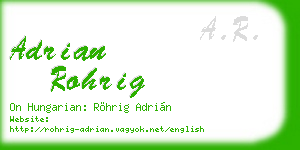 adrian rohrig business card
